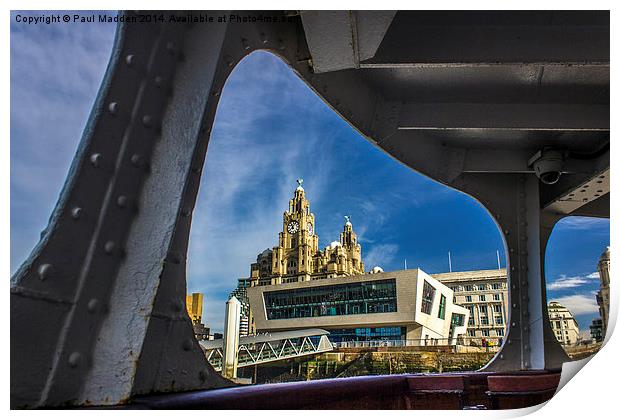 Liver building from the Mersey Ferry Print by Paul Madden