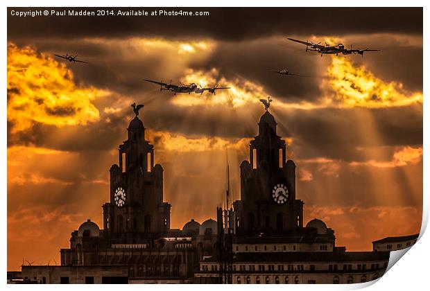 Warbirds and Liver Birds Print by Paul Madden
