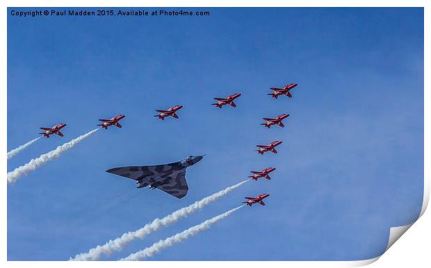 Vulcan and Red Arrows Print by Paul Madden