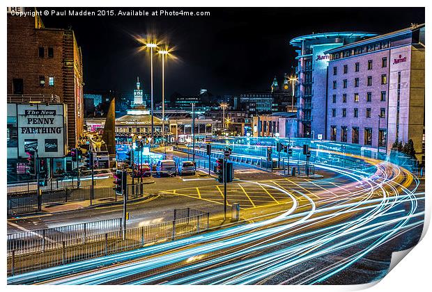 Lit-Up Liverpool Print by Paul Madden