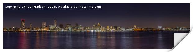 Liverpool Waterfront Panorama 2016 Print by Paul Madden