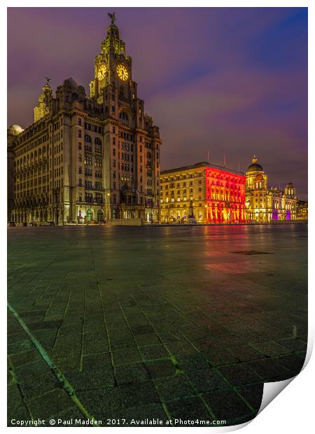 The Three Graces Of Liverpool Print by Paul Madden