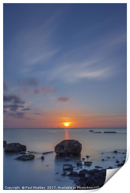 Crosby Beach Sunset Print by Paul Madden
