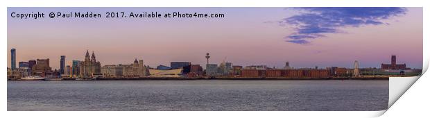Liverpool Waterfront at sunset Print by Paul Madden