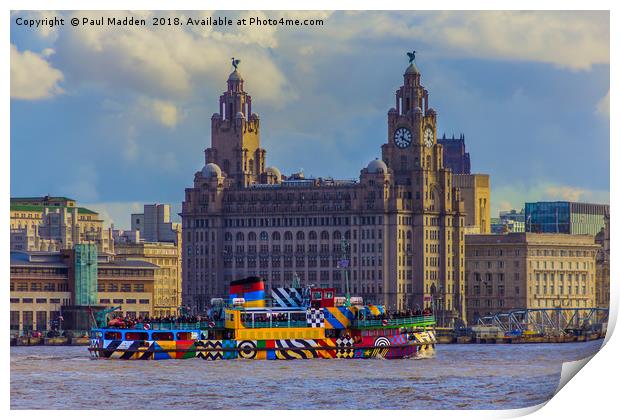 The Dazzling Mersey Ferry Print by Paul Madden
