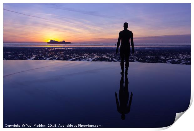 Crosby Beach at Sunset Print by Paul Madden