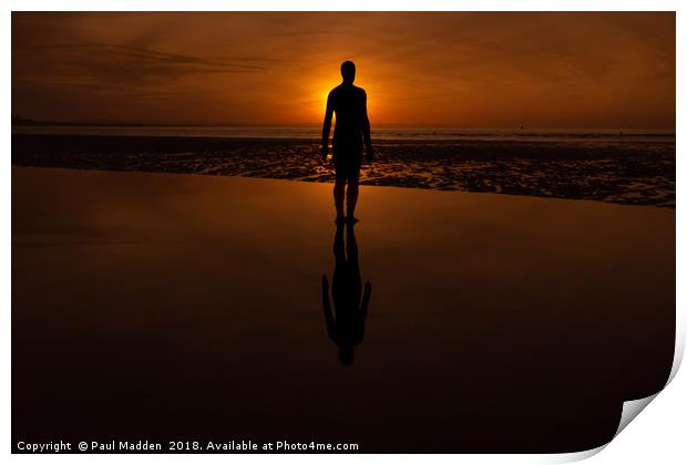 Crosby Beach at Sunset Print by Paul Madden