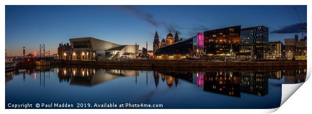 Canning Dock After Sunset Print by Paul Madden