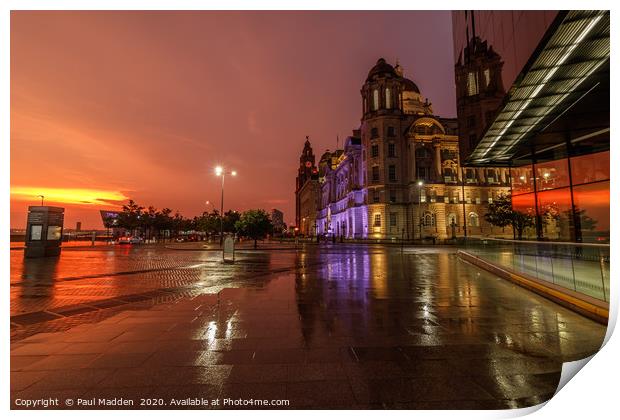 Stormy sunset from Liverpool Print by Paul Madden