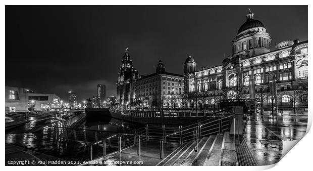 The Three Graces at night Print by Paul Madden