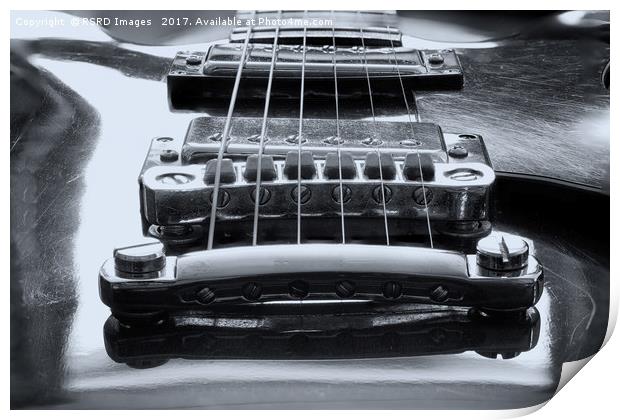 Tune-O-Matic bridge and Humbuckers in monochrome. Print by RSRD Images 
