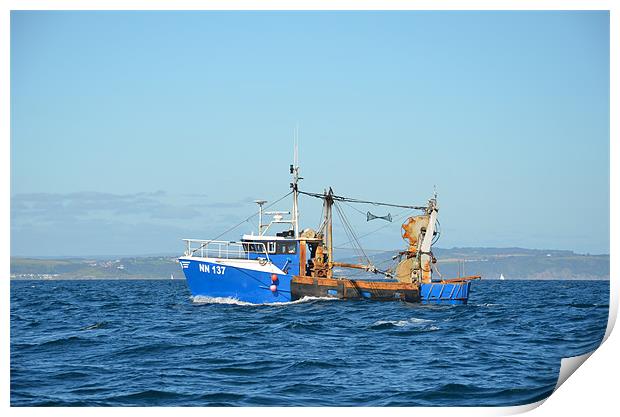 Trawler in the English Channel Print by Malcolm Snook