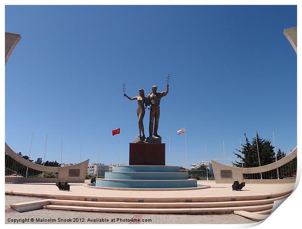 Peace monument Northern Cyprus Print by Malcolm Snook