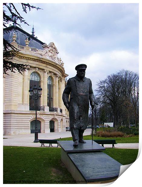 Sir Winston Churchill in Paris Print by Malcolm Snook