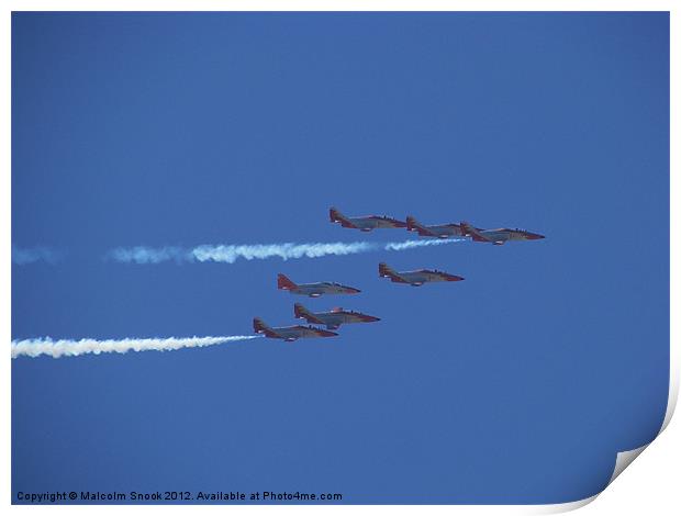 Fighter jets in close company Print by Malcolm Snook