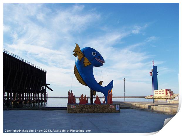 Inflatable fish sculpture Almeria Print by Malcolm Snook