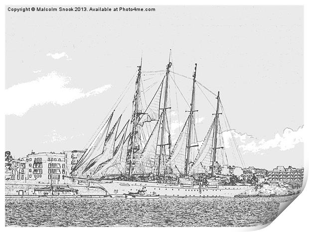 Sailing Ship Print by Malcolm Snook