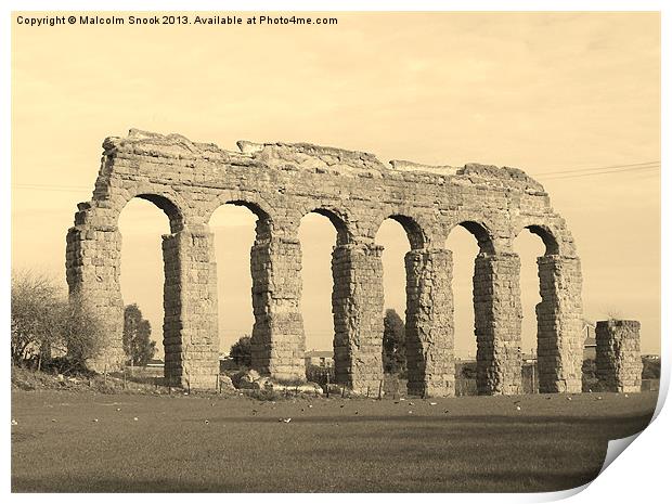 The ancient aqueduct of Roma Print by Malcolm Snook