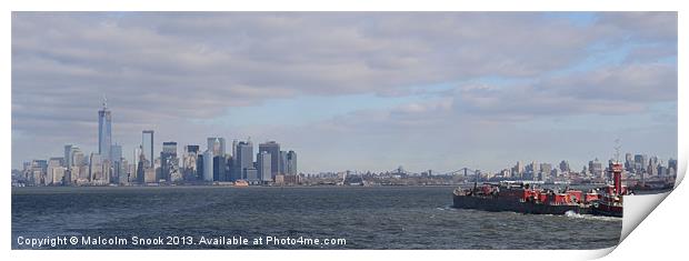 New York Bound Ship Print by Malcolm Snook