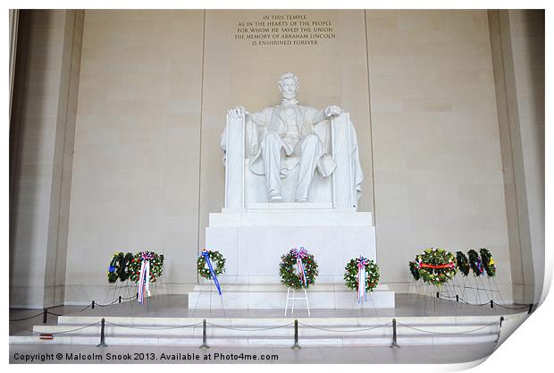 Lincoln Memorial Print by Malcolm Snook