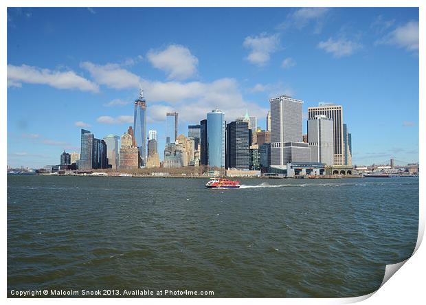 Manhattan In The Distance Print by Malcolm Snook