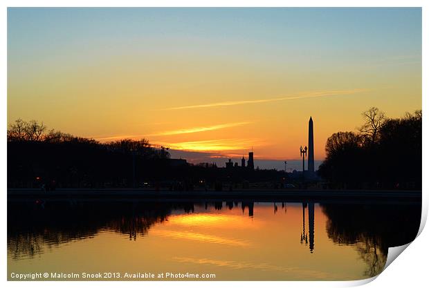 Sunset From Capitol Hill Print by Malcolm Snook