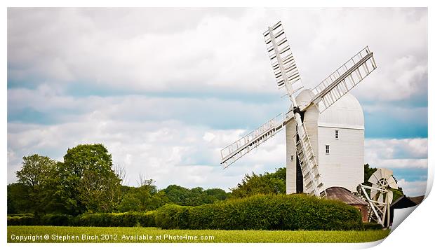 Aythorpe Roding Windmill Print by Stephen Birch