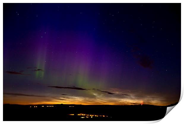 Night shinning clouds Print by Graeme  Whipps