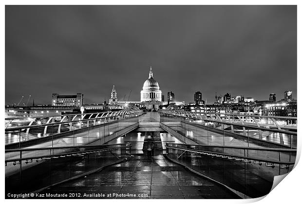 St Paul's Cathedral at Night Print by Kaz Moutarde
