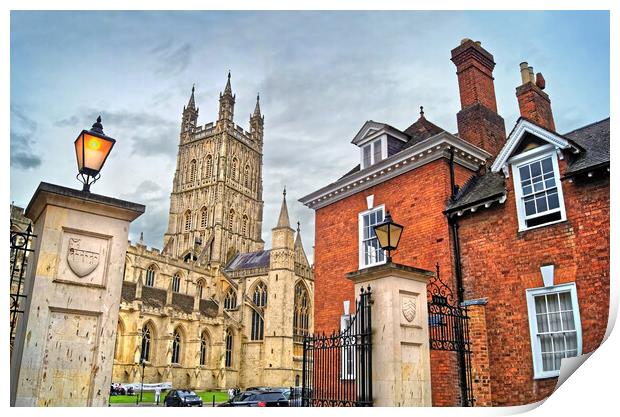 Entrance to Gloucester Cathedral Print by Darren Galpin