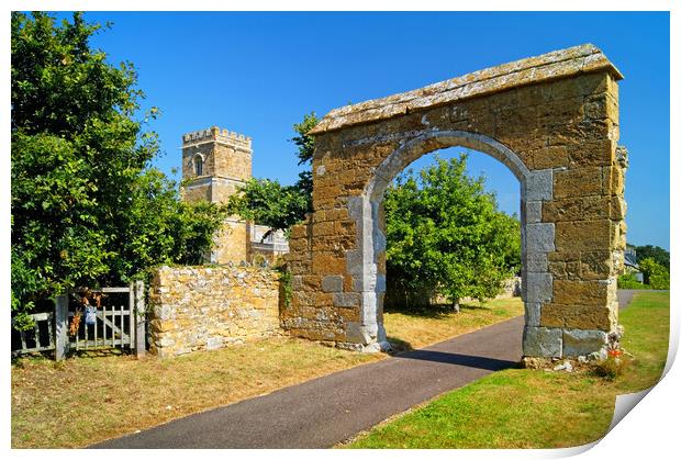 Abbotsbury Church and Arch Print by Darren Galpin