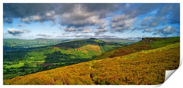 Bamford Edge and Win Hill  Panorama Print by Darren Galpin