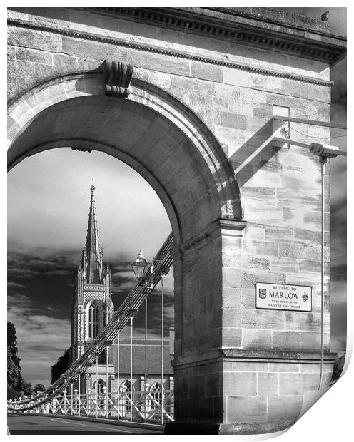 Marlow Bridge and All Saints Church Print by Darren Galpin
