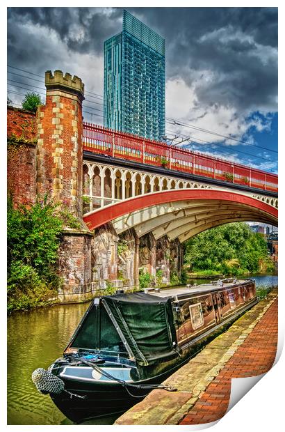 Rochdale Canal and Beetham Tower Print by Darren Galpin