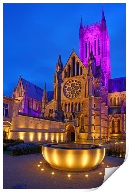 Lincoln Cathedral and Wishing Well Print by Darren Galpin