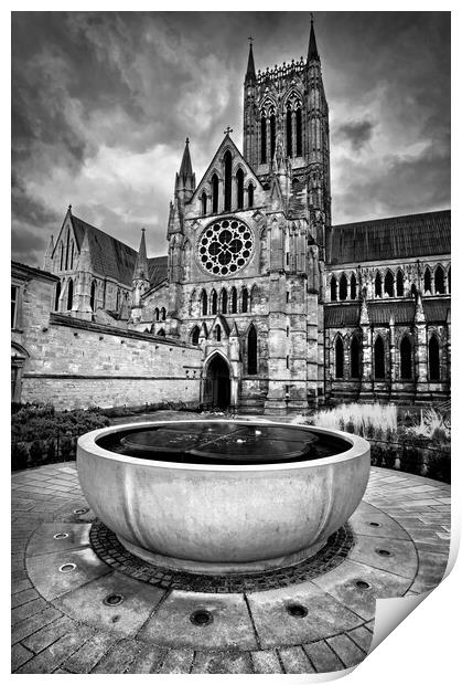 Lincoln Cathedral and Wishing Well Print by Darren Galpin