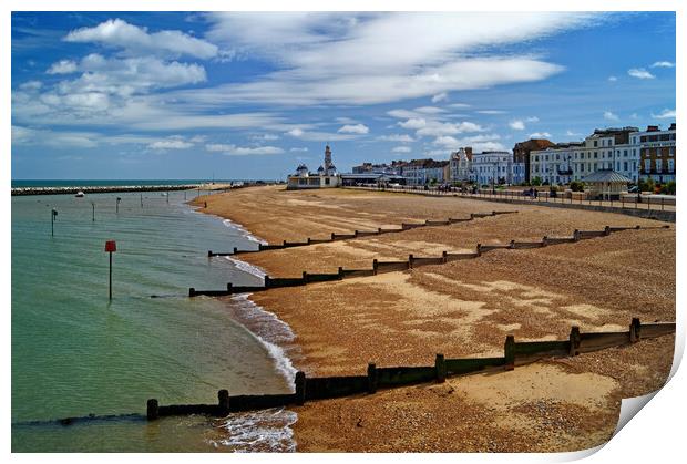 Herne Bay Seafront and Beach Print by Darren Galpin