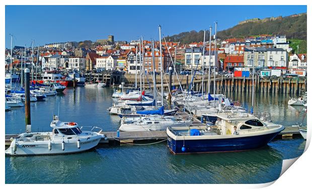 Scarborough Harbour and Old Town Print by Darren Galpin