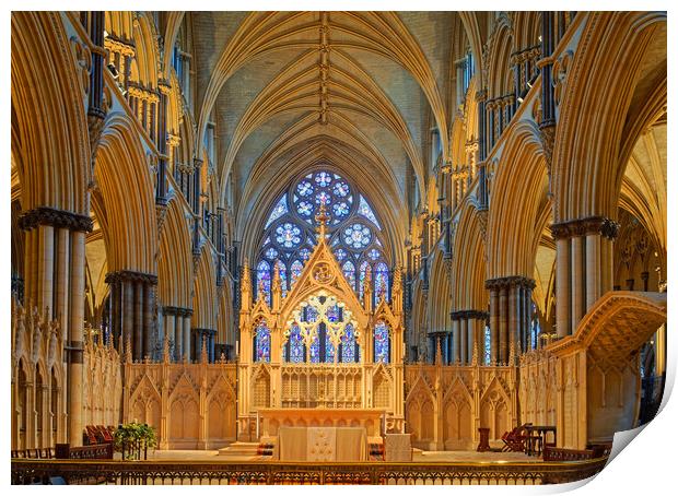 Lincoln Cathedral Altar Print by Darren Galpin