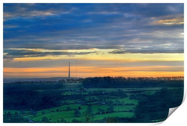 Emley Moor Sunrise Print by Darren Galpin