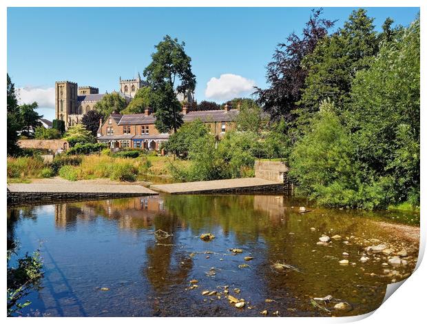 Ripon Cathedral and River Skell Print by Darren Galpin