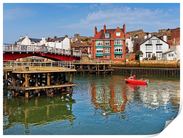 Whitby Harbour and Swing Bridge Print by Darren Galpin