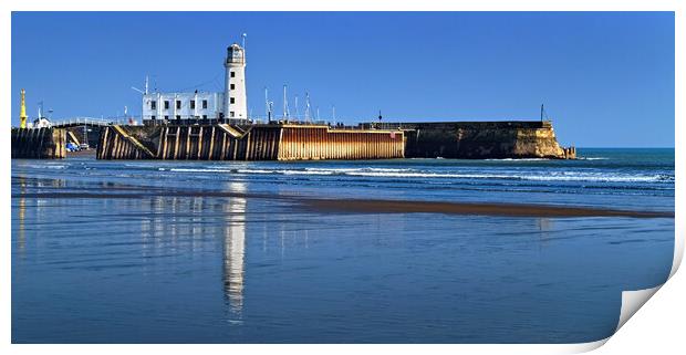 Scarborough Lighthouse North Yorkshire Print by Darren Galpin