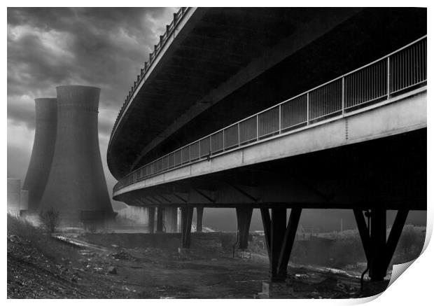 Tinsley Cooling Towers & Viaduct Print by Darren Galpin