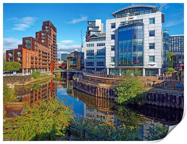 River Aire at Granary Wharf, Leeds Print by Darren Galpin
