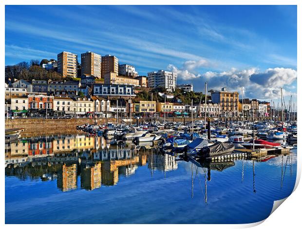 Torquay Harbour Reflections Print by Darren Galpin
