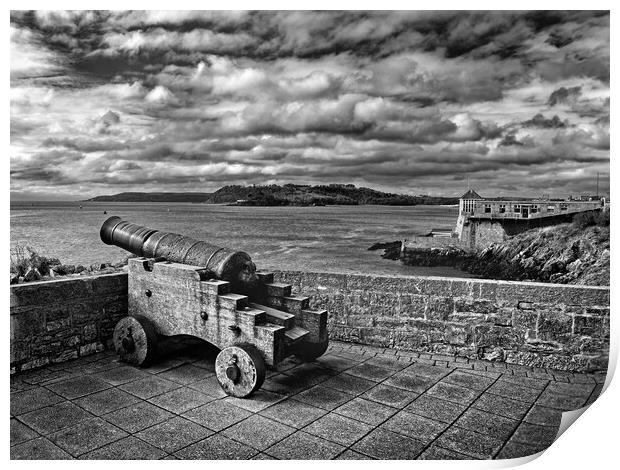 Cannon Lookout, Plymouth Hoe Print by Darren Galpin