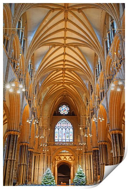 Lincoln Cathedral Interior Print by Darren Galpin