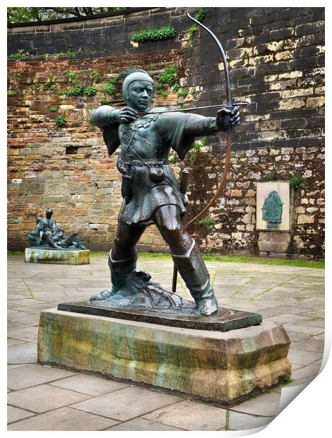 Robin Hood Statue, Nottingham Print by Darren Galpin