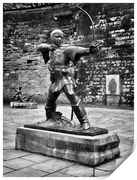 Robin Hood Statue, Nottingham Print by Darren Galpin